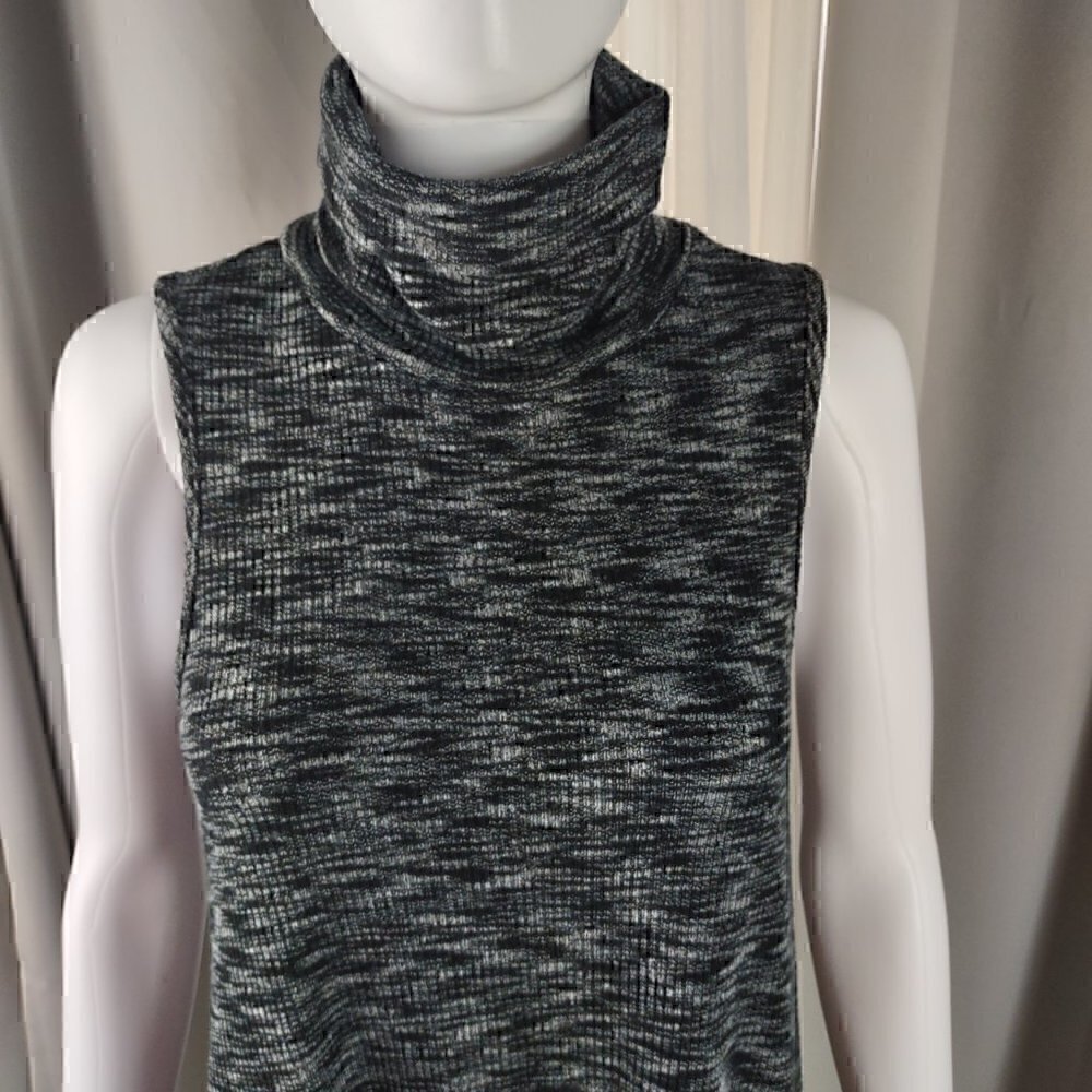 Alya Turtleneck Sleeveless Midi Black, Gray Dress Size XS - Picture 2 of 11